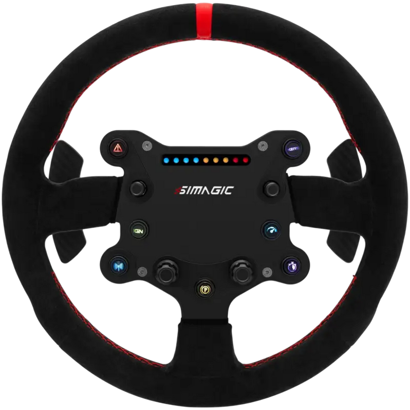 SIMAGIC GTS STEERING WHEEL WITH PADDLE SHIFT,REV LIGHTS AND MAPABLE COLOR CHANGING BUTTONS